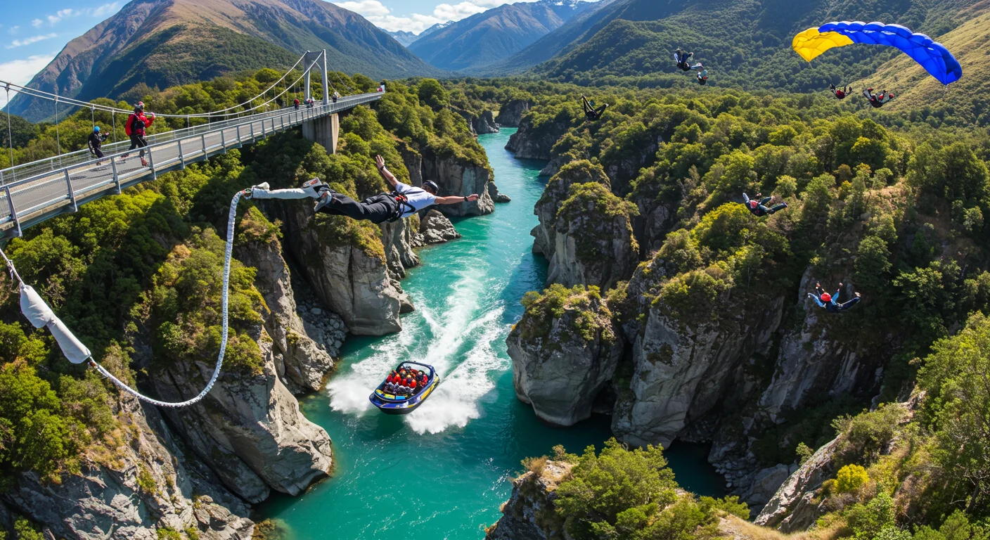 Frissons d'adrénaline en Nouvelle-Zélande : Du saut à l'élastique au jet boating